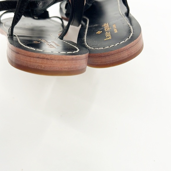 Kate Spade Caryl Black Sandals Roses Rosettes Black size 8 - Picture 6 of 9